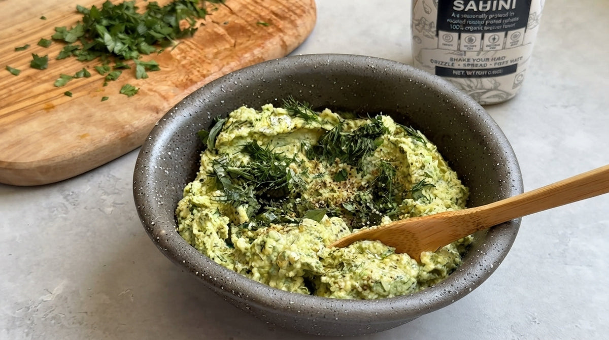Roasted Garlic Hummus Recipe with Herbs